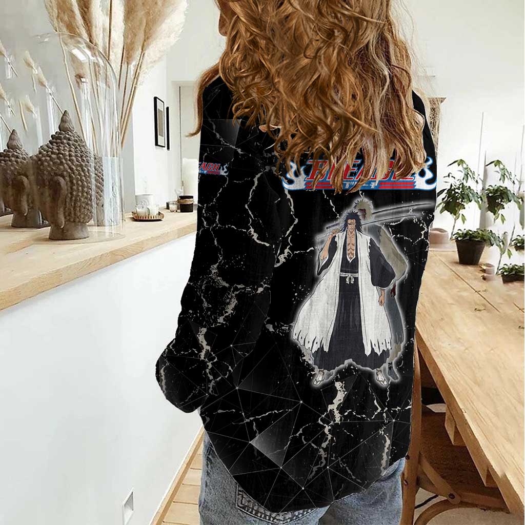Zaraki Kenpachi Bleach Women Casual Shirt Dark Marble Anime Shatter Style