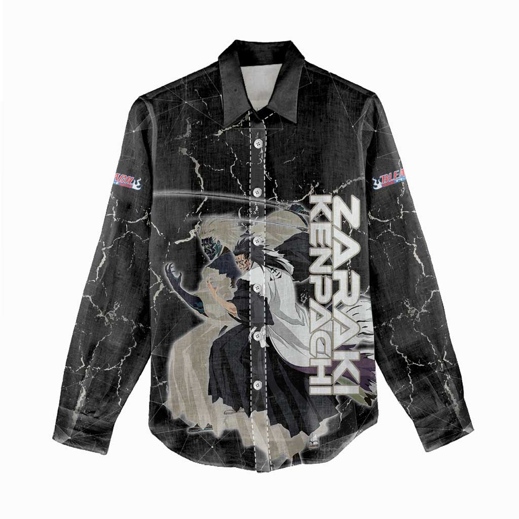 Zaraki Kenpachi Bleach Women Casual Shirt Dark Marble Anime Shatter Style
