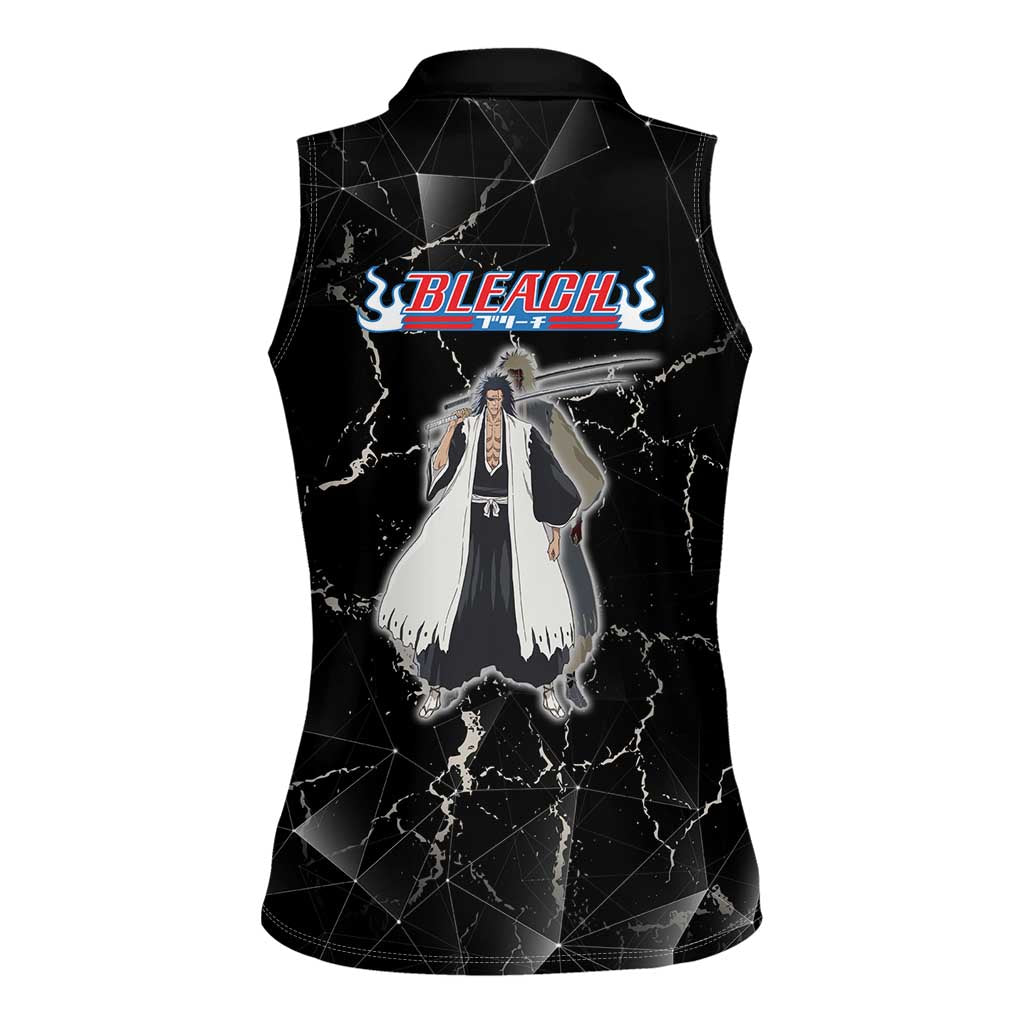 Zaraki Kenpachi Bleach Women Sleeveless Polo Shirt Dark Marble Anime Shatter Style