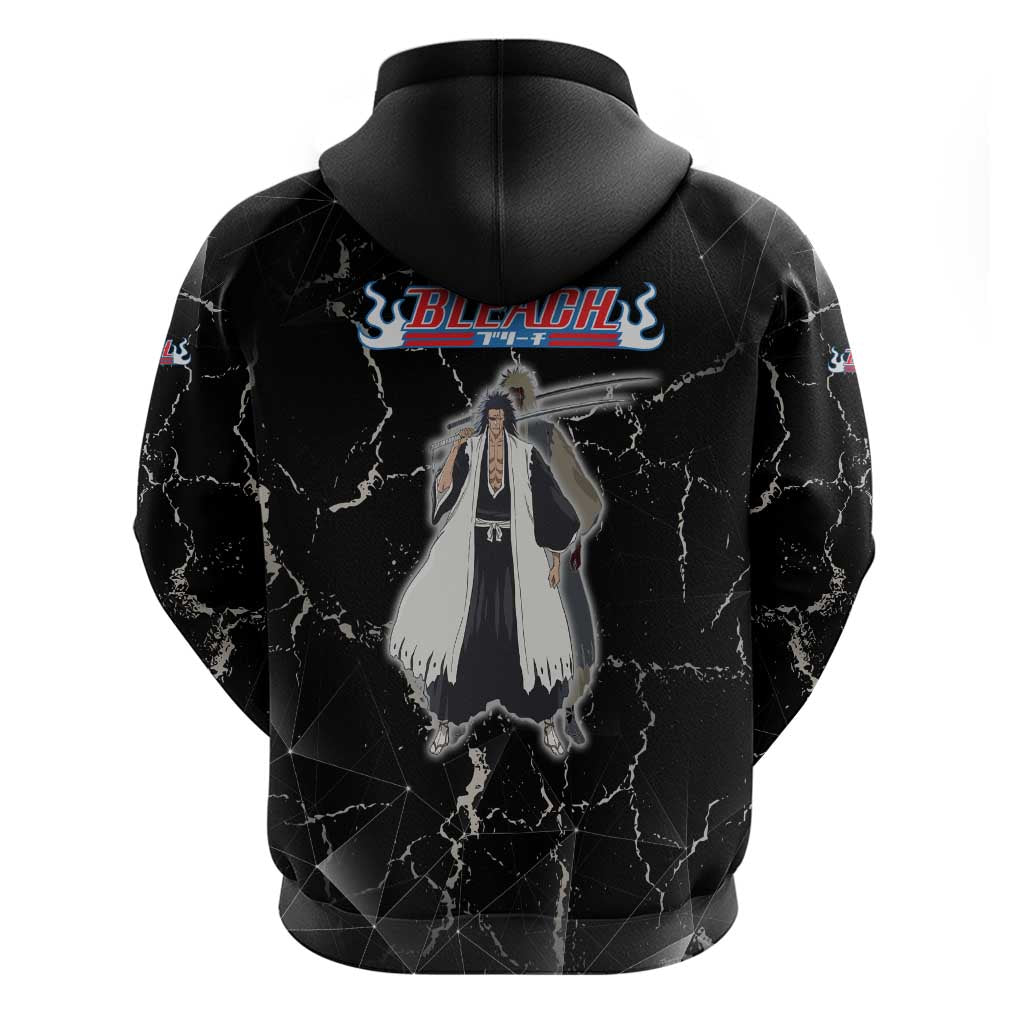 Zaraki Kenpachi Bleach Zip Hoodie Dark Marble Anime Shatter Style