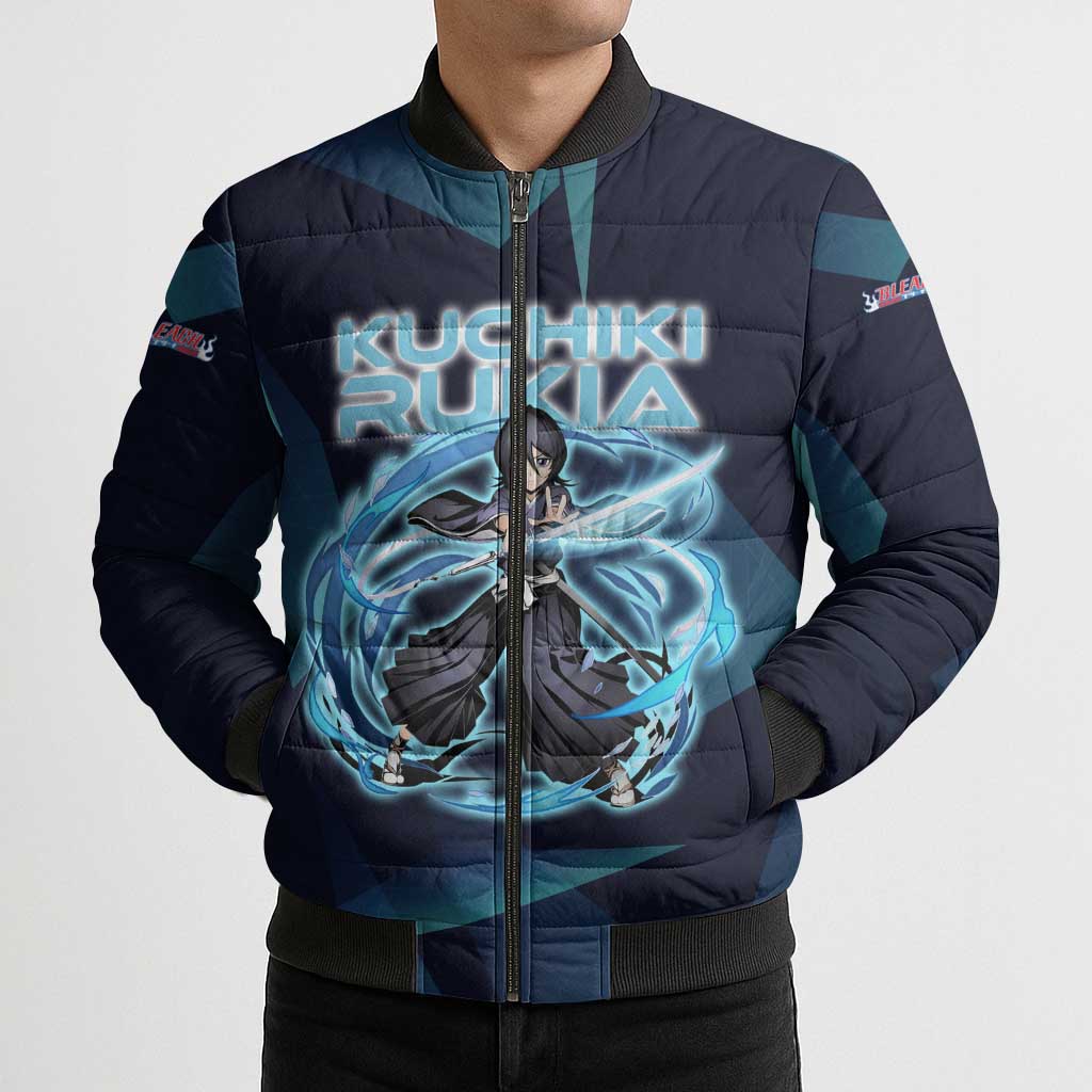 Kuchiki Rukia Bleach Bomber Puffer Jacket Frost Aura Anime Energy Style
