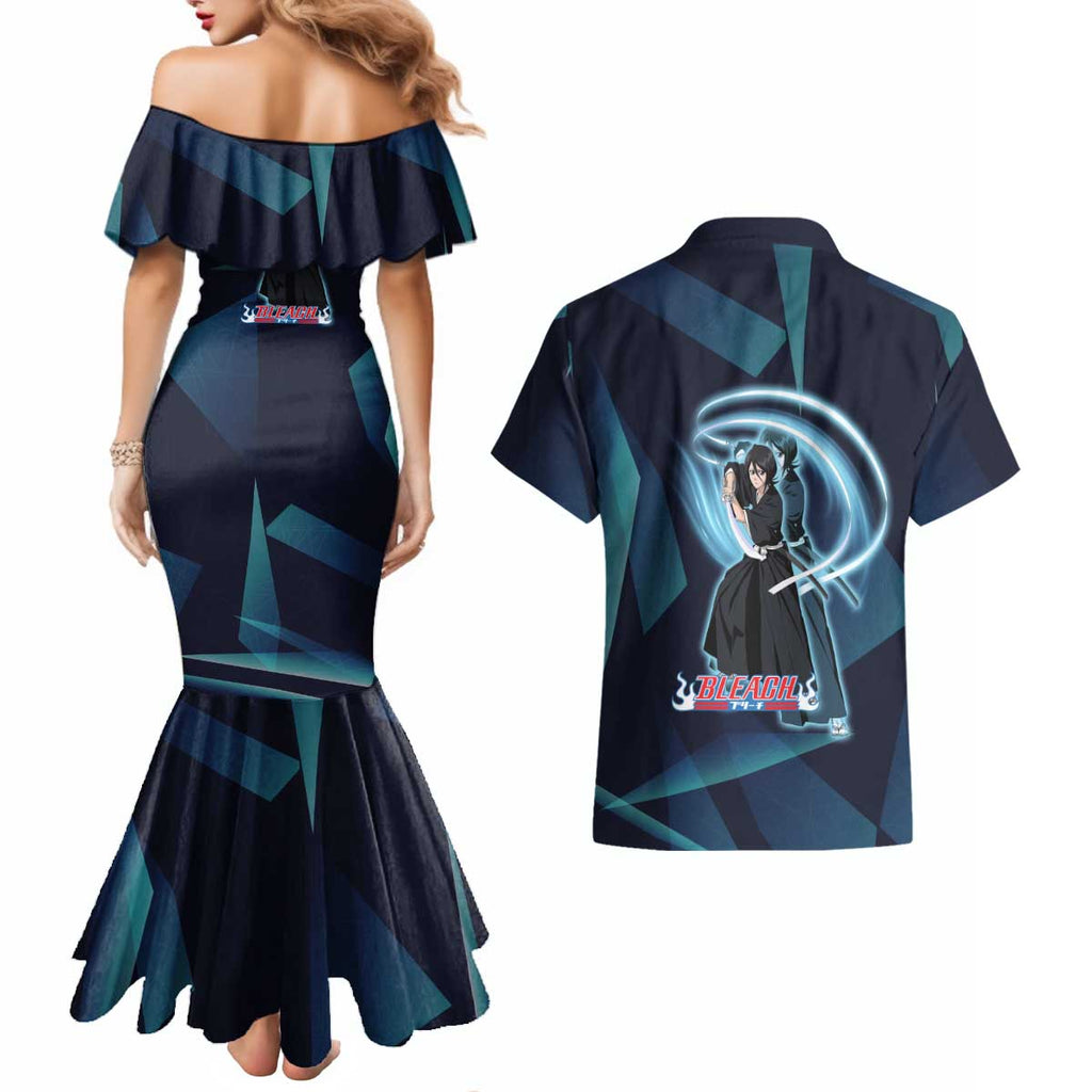 Kuchiki Rukia Bleach Couples Matching Mermaid Dress and Hawaiian Shirt Frost Aura Anime Energy Style