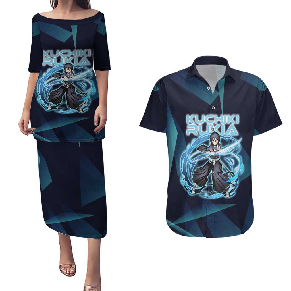 Kuchiki Rukia Bleach Couples Matching Puletasi and Hawaiian Shirt Frost Aura Anime Energy Style