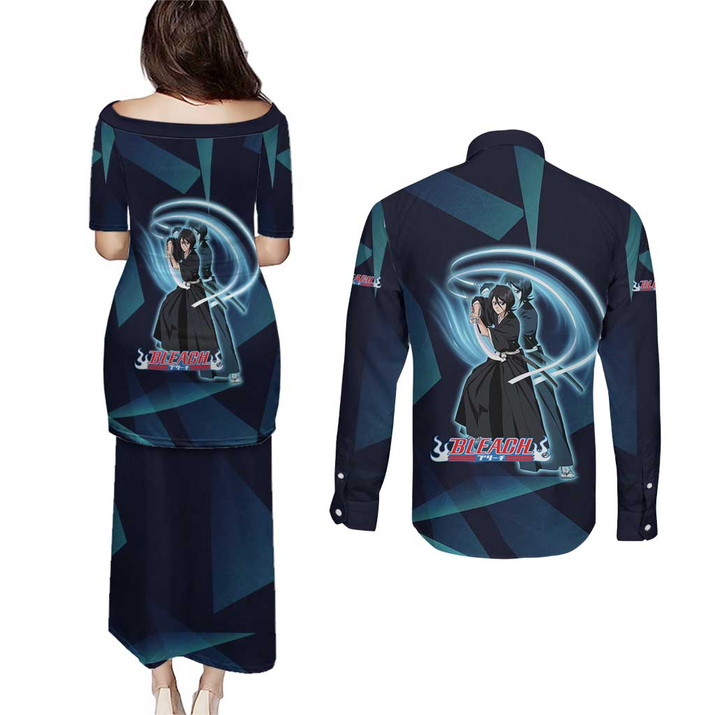 Kuchiki Rukia Bleach Couples Matching Puletasi and Long Sleeve Button Shirt Frost Aura Anime Energy Style