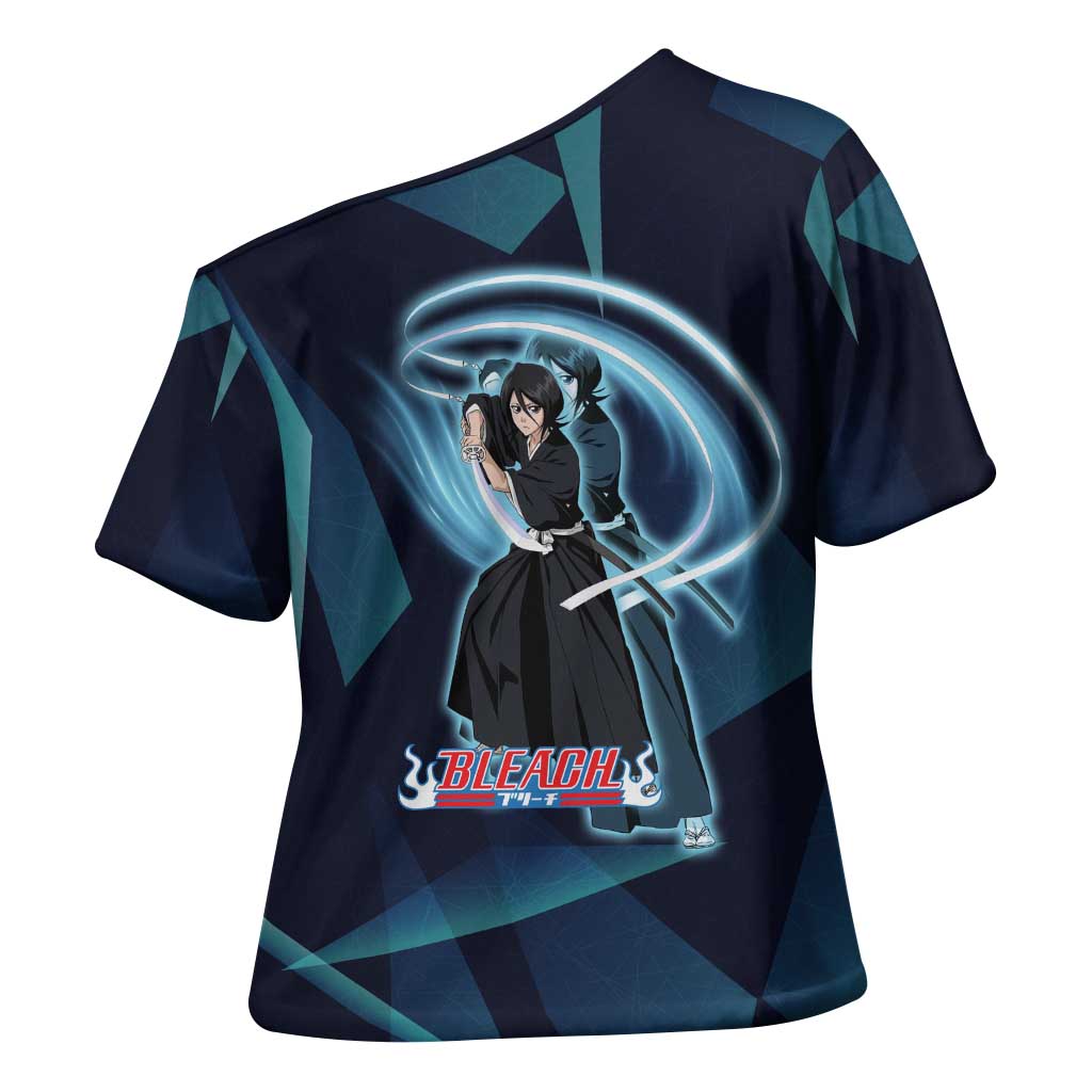 Kuchiki Rukia Bleach Cross Shoulder Shirt Frost Aura Anime Energy Style