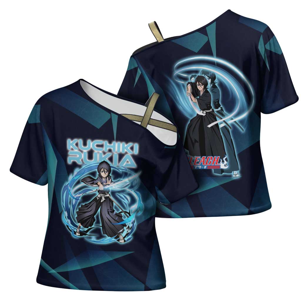 Kuchiki Rukia Bleach Cross Shoulder Shirt Frost Aura Anime Energy Style