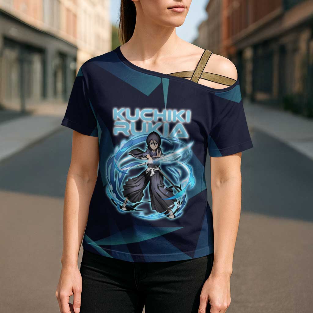 Kuchiki Rukia Bleach Cross Shoulder Shirt Frost Aura Anime Energy Style