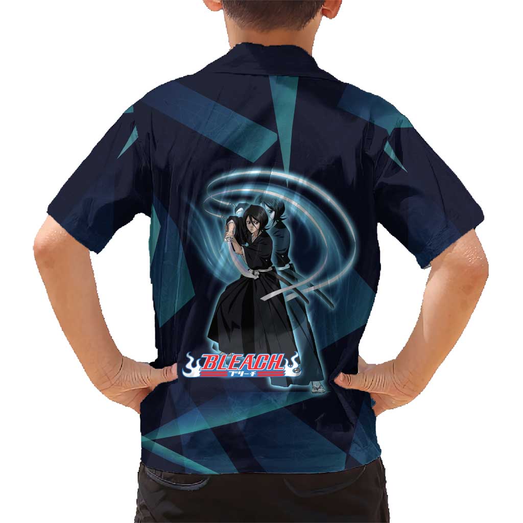 Kuchiki Rukia Bleach Family Matching Long Sleeve Bodycon Dress and Hawaiian Shirt Frost Aura Anime Energy Style