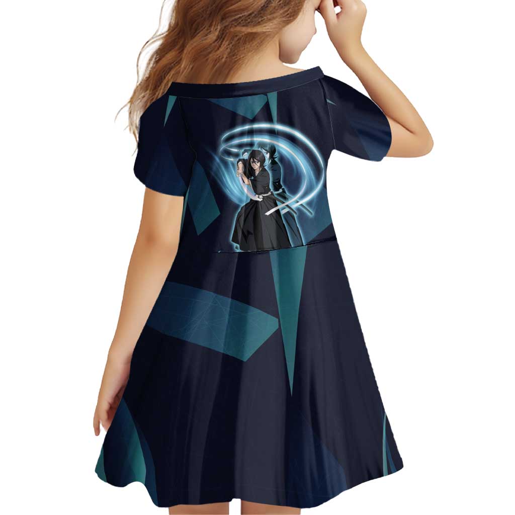 Kuchiki Rukia Bleach Family Matching Off Shoulder Short Dress and Hawaiian Shirt Frost Aura Anime Energy Style