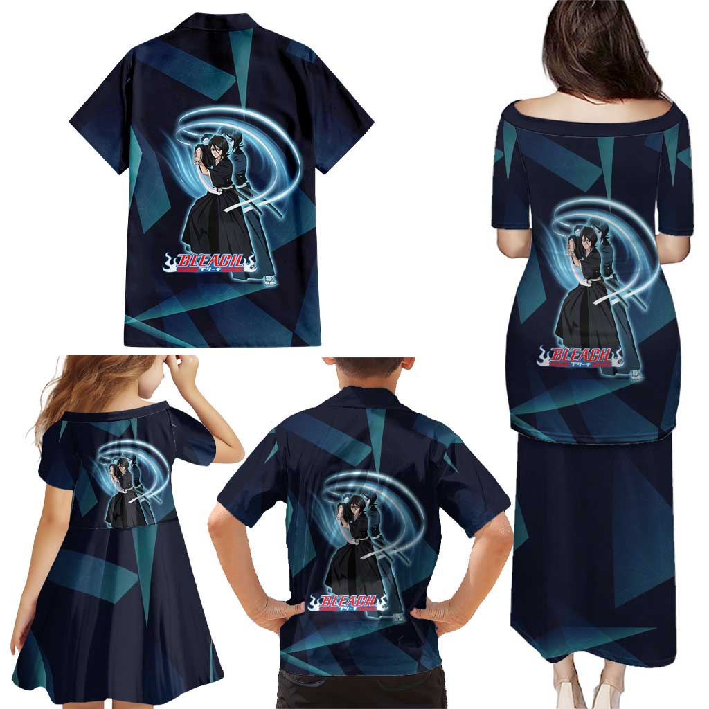 Kuchiki Rukia Bleach Family Matching Puletasi and Hawaiian Shirt Frost Aura Anime Energy Style