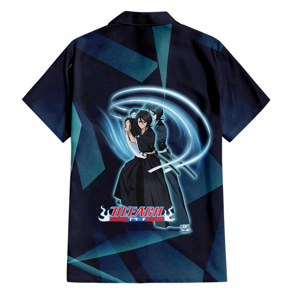 Kuchiki Rukia Bleach Family Matching Summer Maxi Dress and Hawaiian Shirt Frost Aura Anime Energy Style