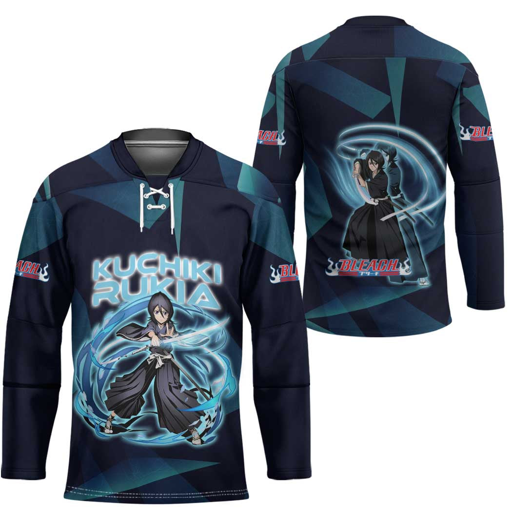 Kuchiki Rukia Bleach Hockey Jersey Frost Aura Anime Energy Style