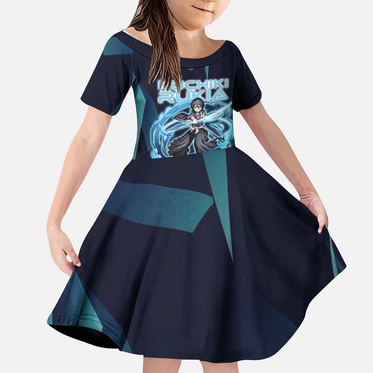 Kuchiki Rukia Bleach Kid Short Sleeve Dress Frost Aura Anime Energy Style