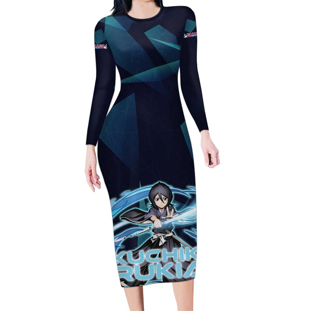 Kuchiki Rukia Bleach Long Sleeve Bodycon Dress Frost Aura Anime Energy Style
