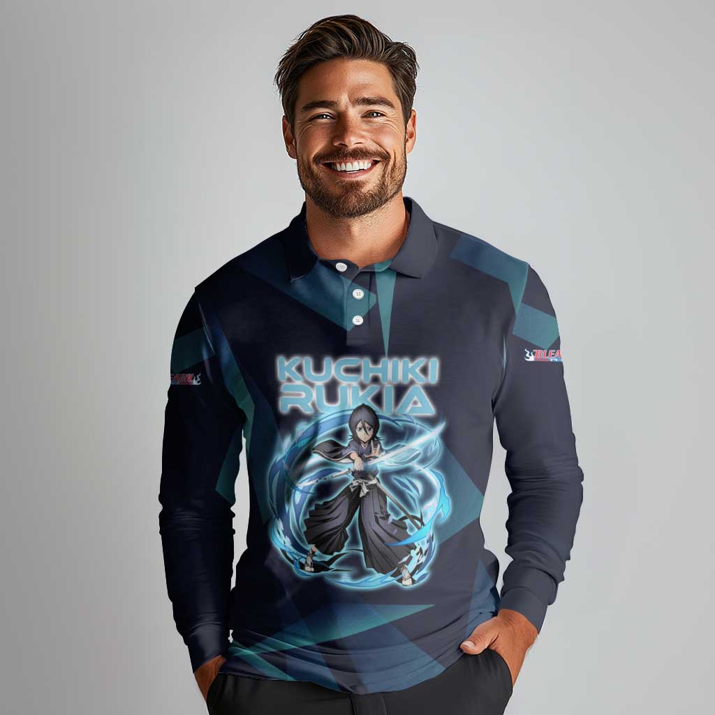 Kuchiki Rukia Bleach Long Sleeve Polo Shirt Frost Aura Anime Energy Style