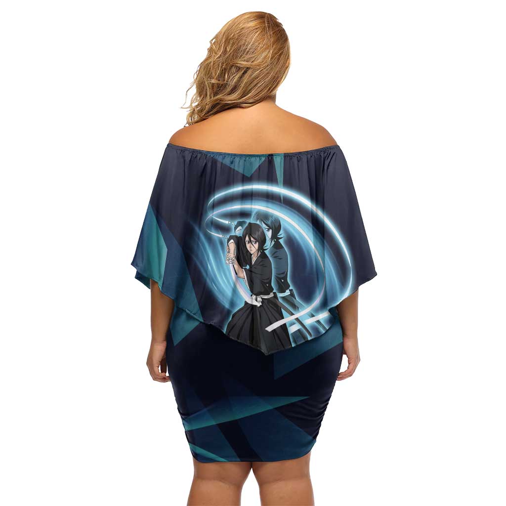 Kuchiki Rukia Bleach Off Shoulder Short Dress Frost Aura Anime Energy Style