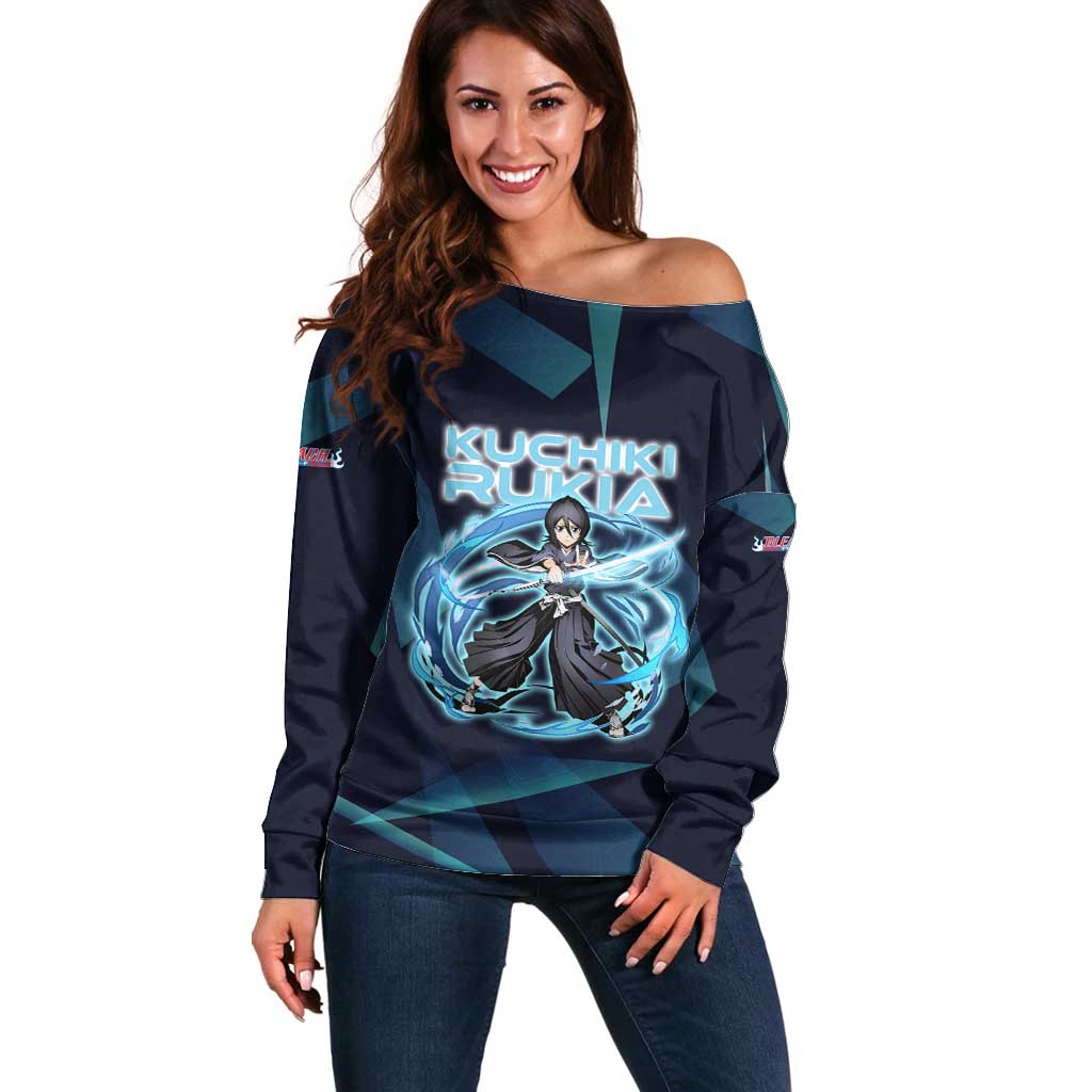 Kuchiki Rukia Bleach Off Shoulder Sweater Frost Aura Anime Energy Style