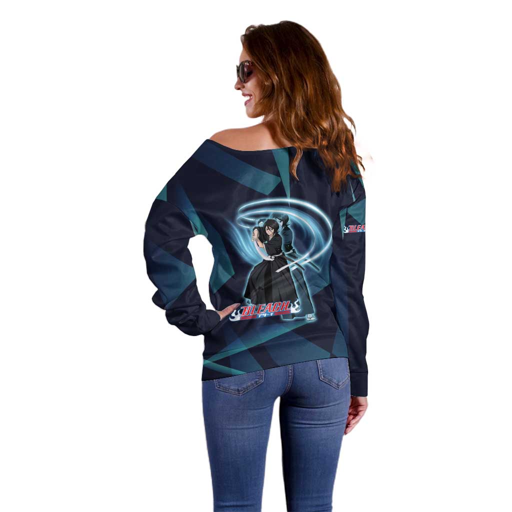 Kuchiki Rukia Bleach Off Shoulder Sweater Frost Aura Anime Energy Style