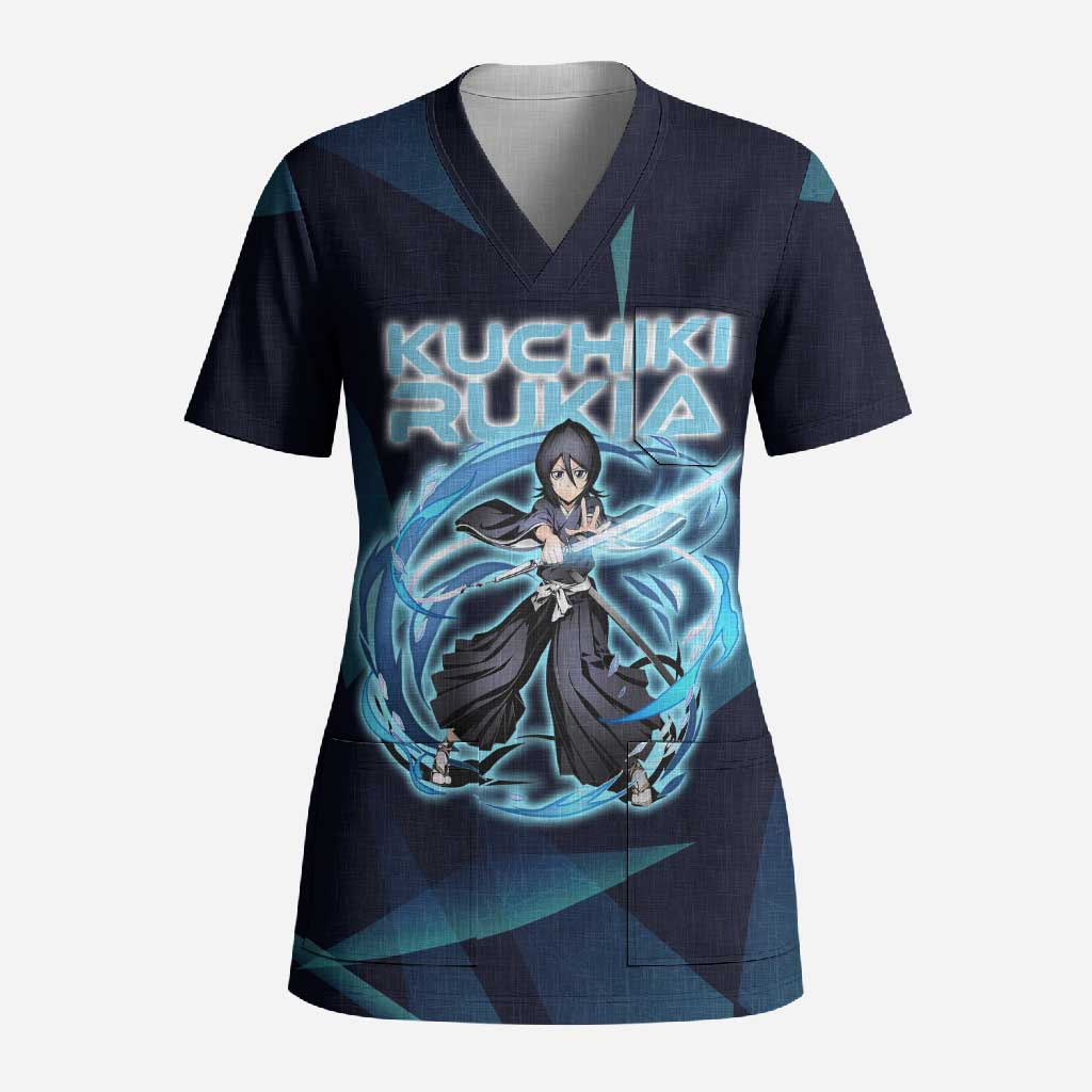 Kuchiki Rukia Bleach Scrub Top Frost Aura Anime Energy Style