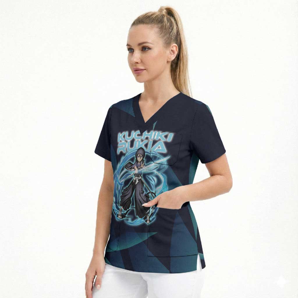 Kuchiki Rukia Bleach Scrub Top Frost Aura Anime Energy Style