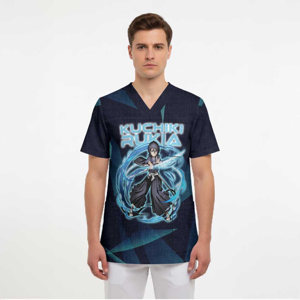 Kuchiki Rukia Bleach Scrub Top Frost Aura Anime Energy Style