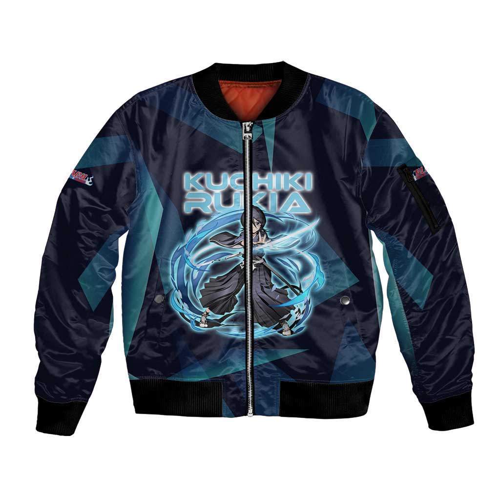 Kuchiki Rukia Bleach Sleeve Zip Bomber Jacket Frost Aura Anime Energy Style