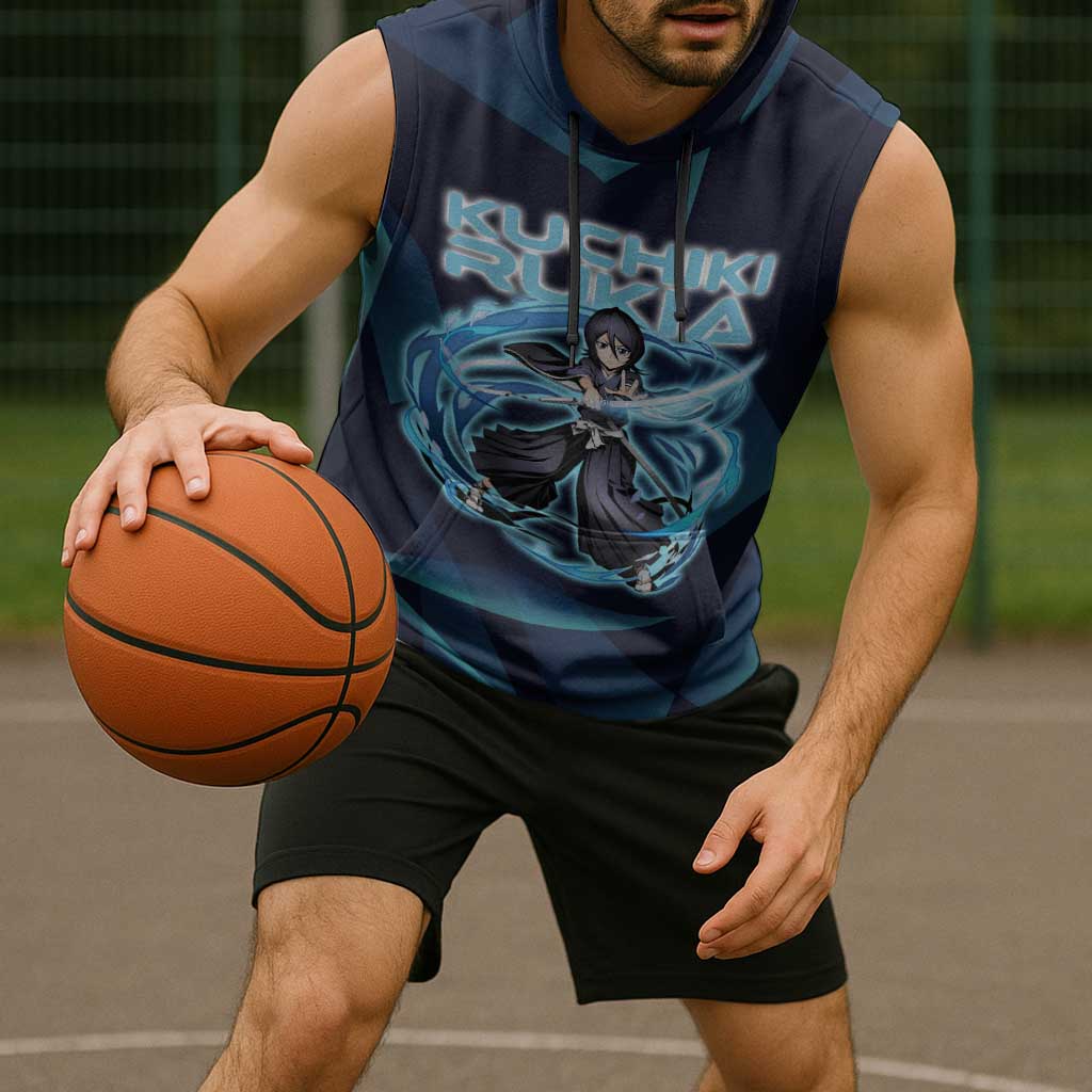 Kuchiki Rukia Bleach Sleeveless Hoodie Frost Aura Anime Energy Style
