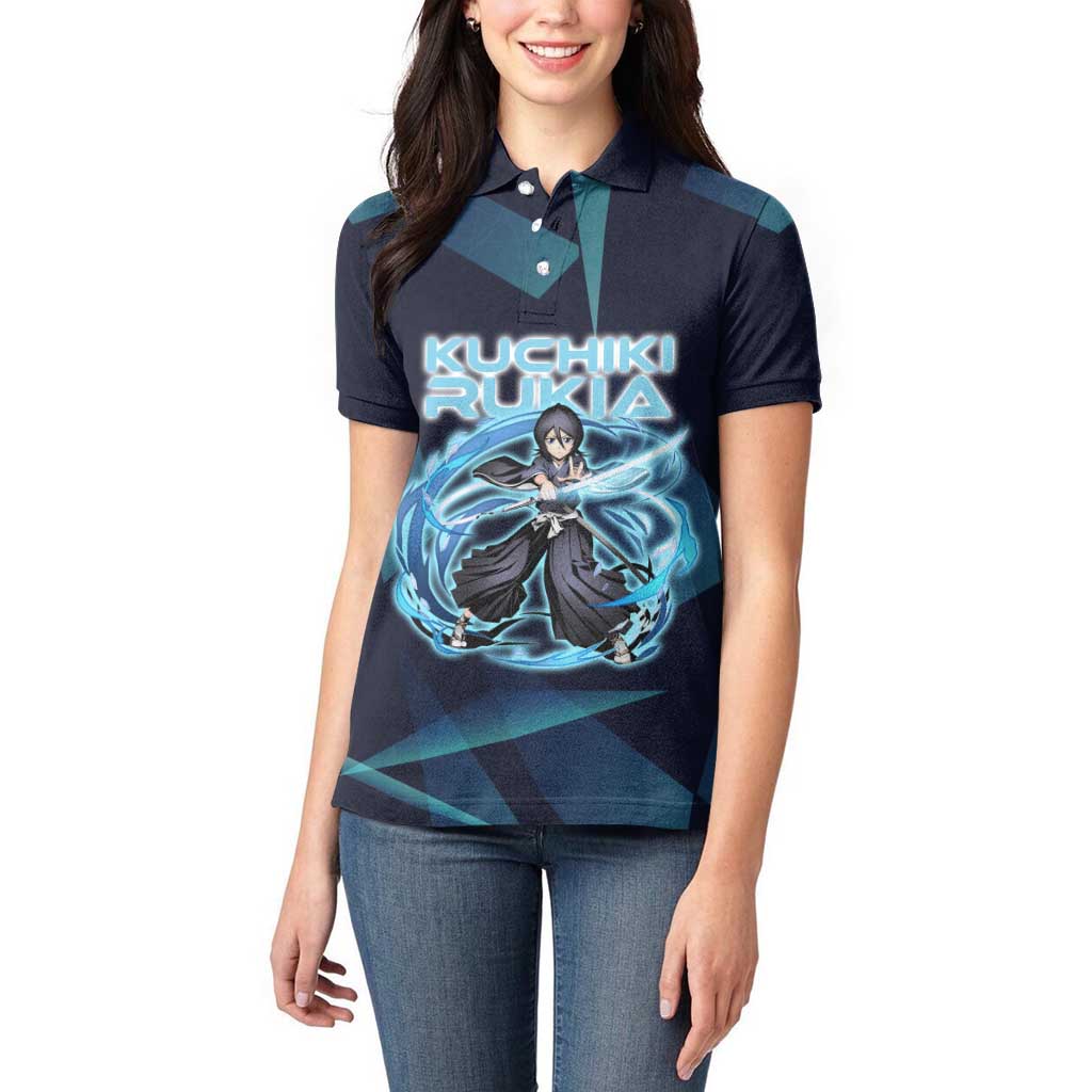 Kuchiki Rukia Bleach Women Polo Shirt Frost Aura Anime Energy Style