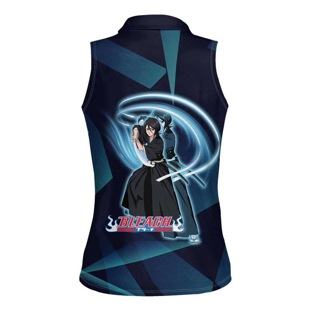 Kuchiki Rukia Bleach Women Sleeveless Polo Shirt Frost Aura Anime Energy Style