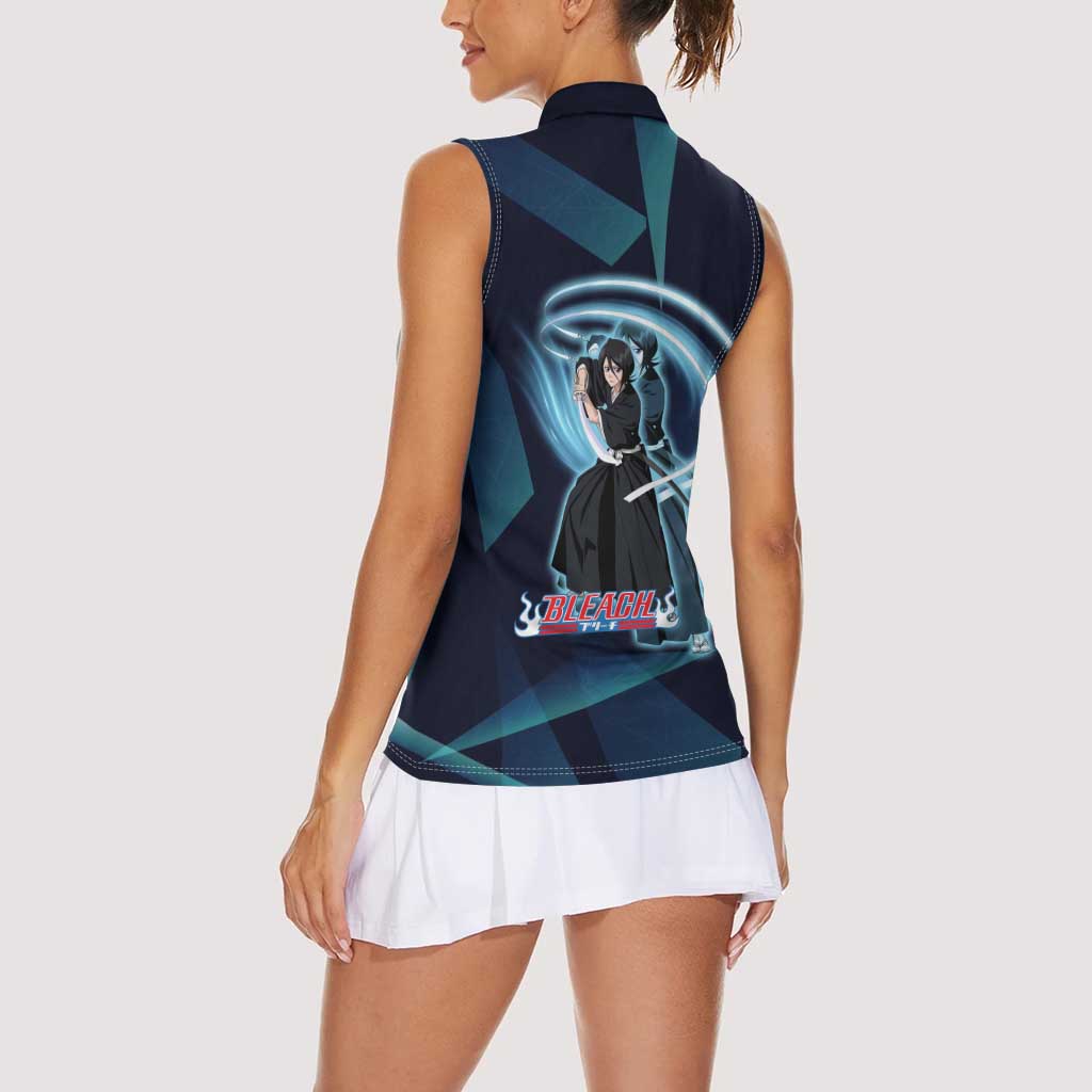 Kuchiki Rukia Bleach Women Sleeveless Polo Shirt Frost Aura Anime Energy Style