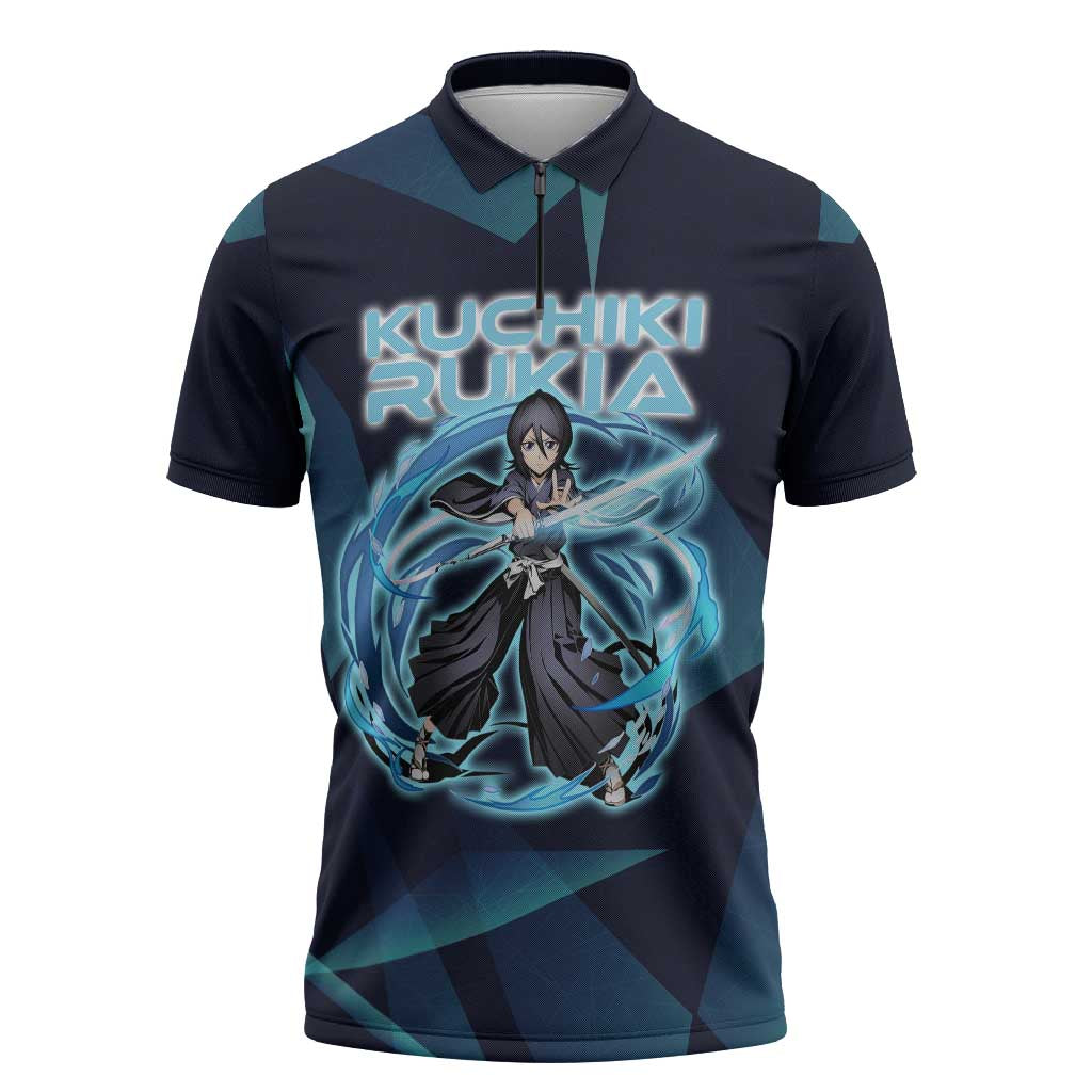 Kuchiki Rukia Bleach Zipper Polo Shirt Frost Aura Anime Energy Style