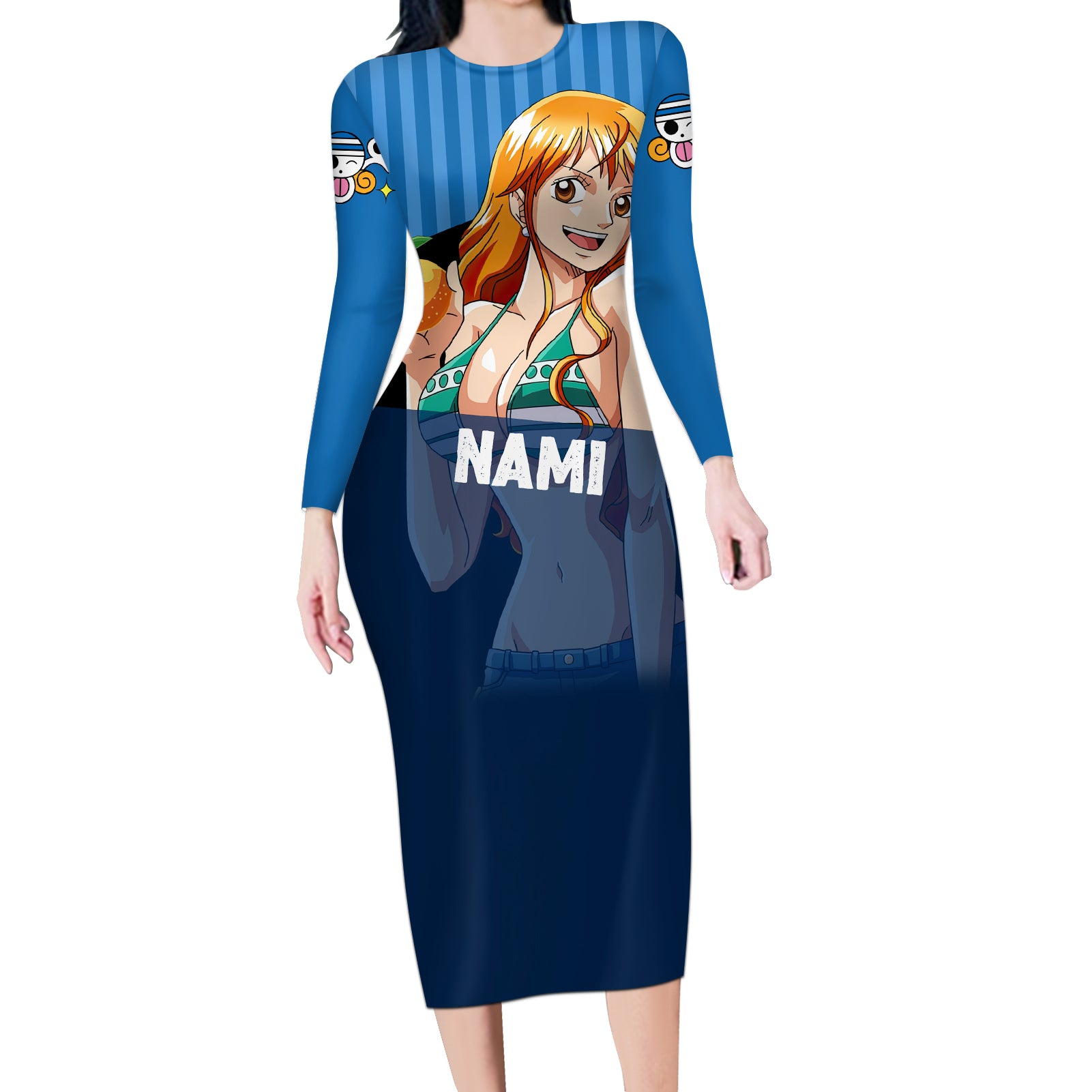 Nami - Cat Burglar Anime Long Sleeve Bodycon Dress
