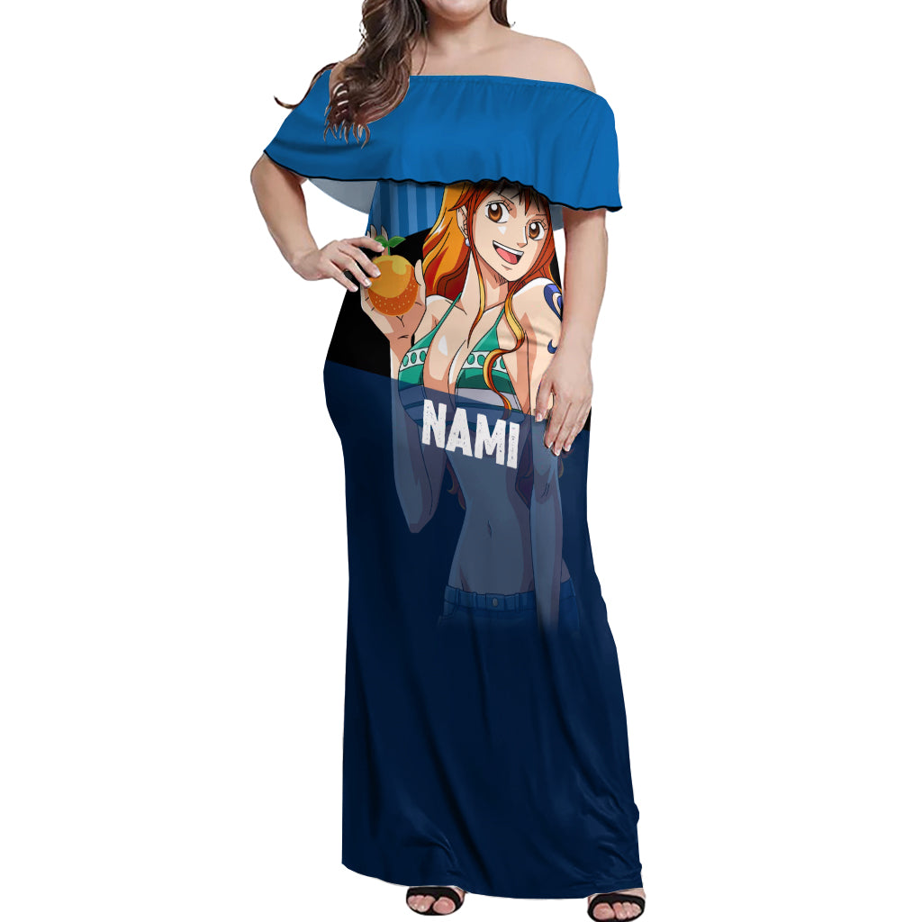 Nami - Cat Burglar Anime Off Shoulder Maxi Dress