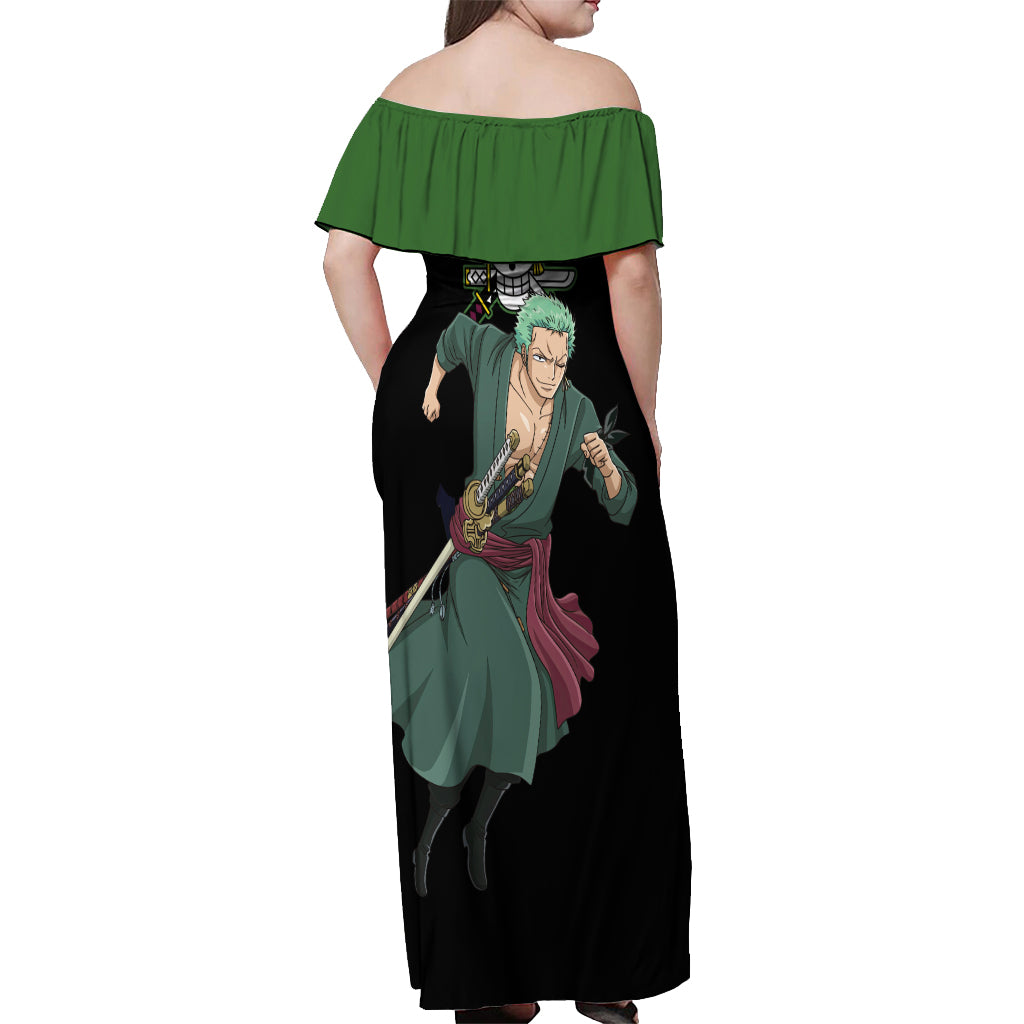 Roronoa Zoro - One Piece Off Shoulder Maxi Dress