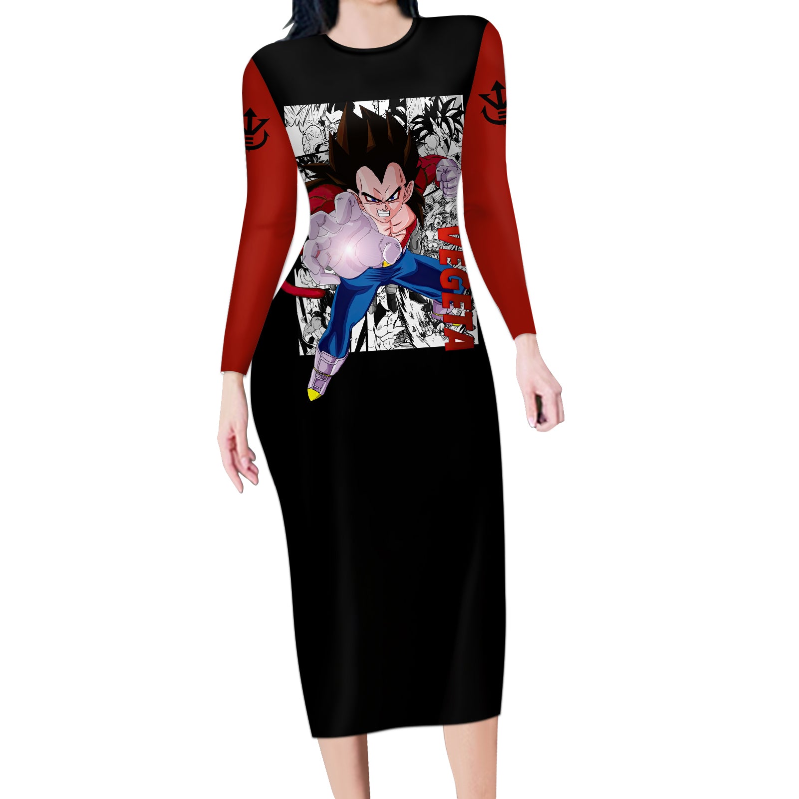 Vegeta Super Saiyan 4  Anime - Manga Long Sleeve Bodycon Dress