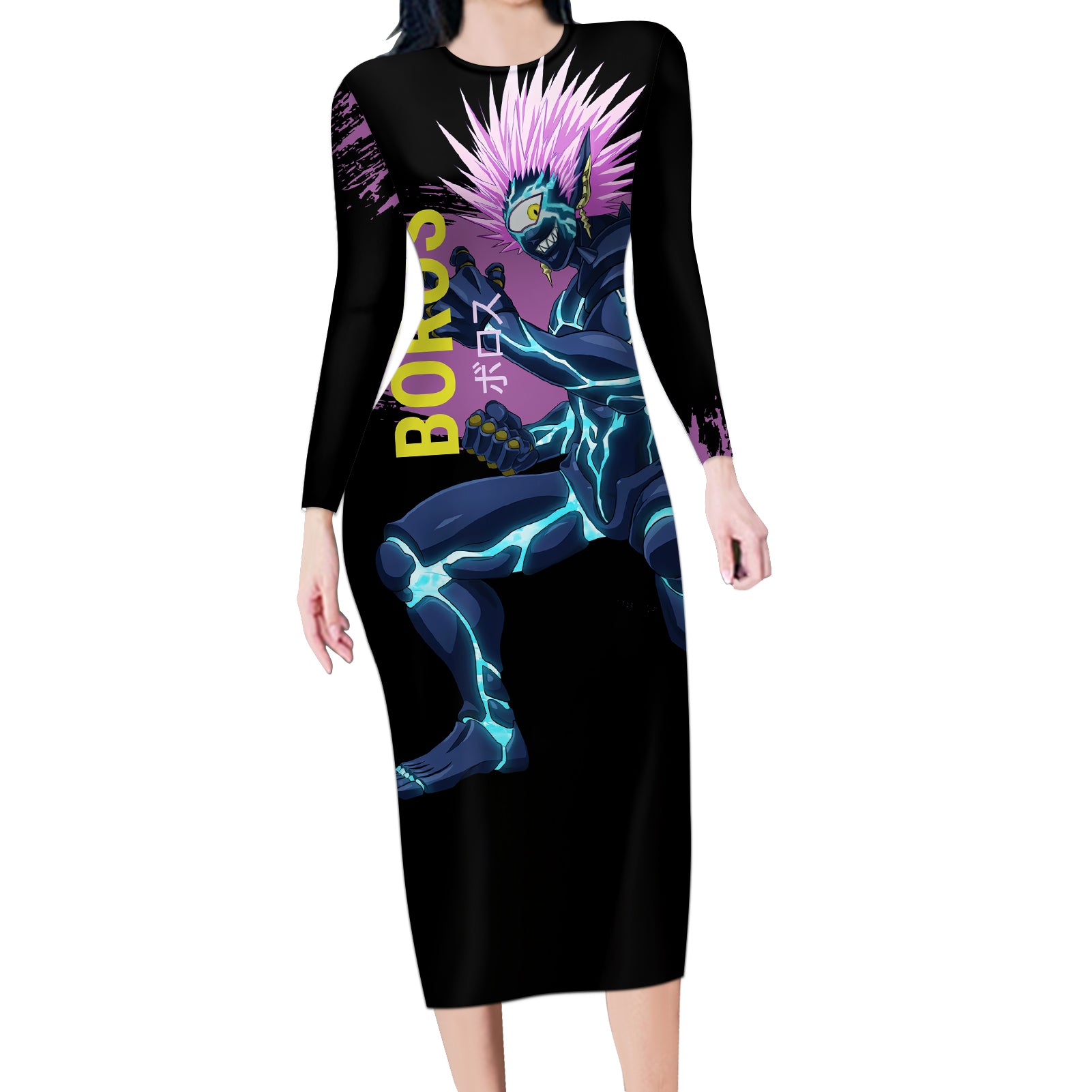 Boros - One Puch Man Long Sleeve Bodycon Dress