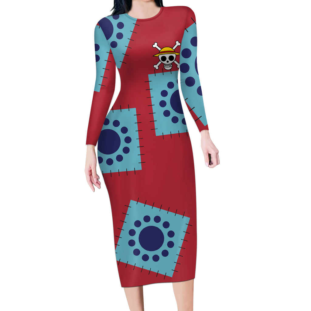 Luffy Wano Arc Long Sleeve Bodycon Dress