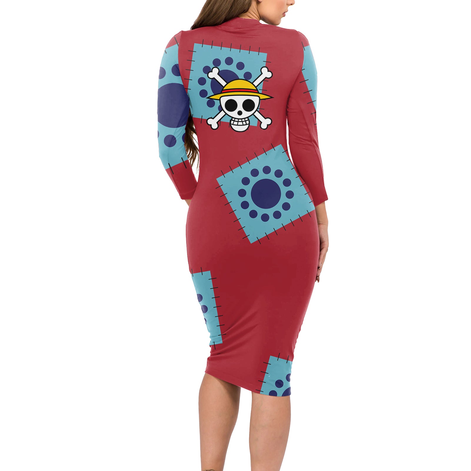 Luffy Wano Arc Long Sleeve Bodycon Dress