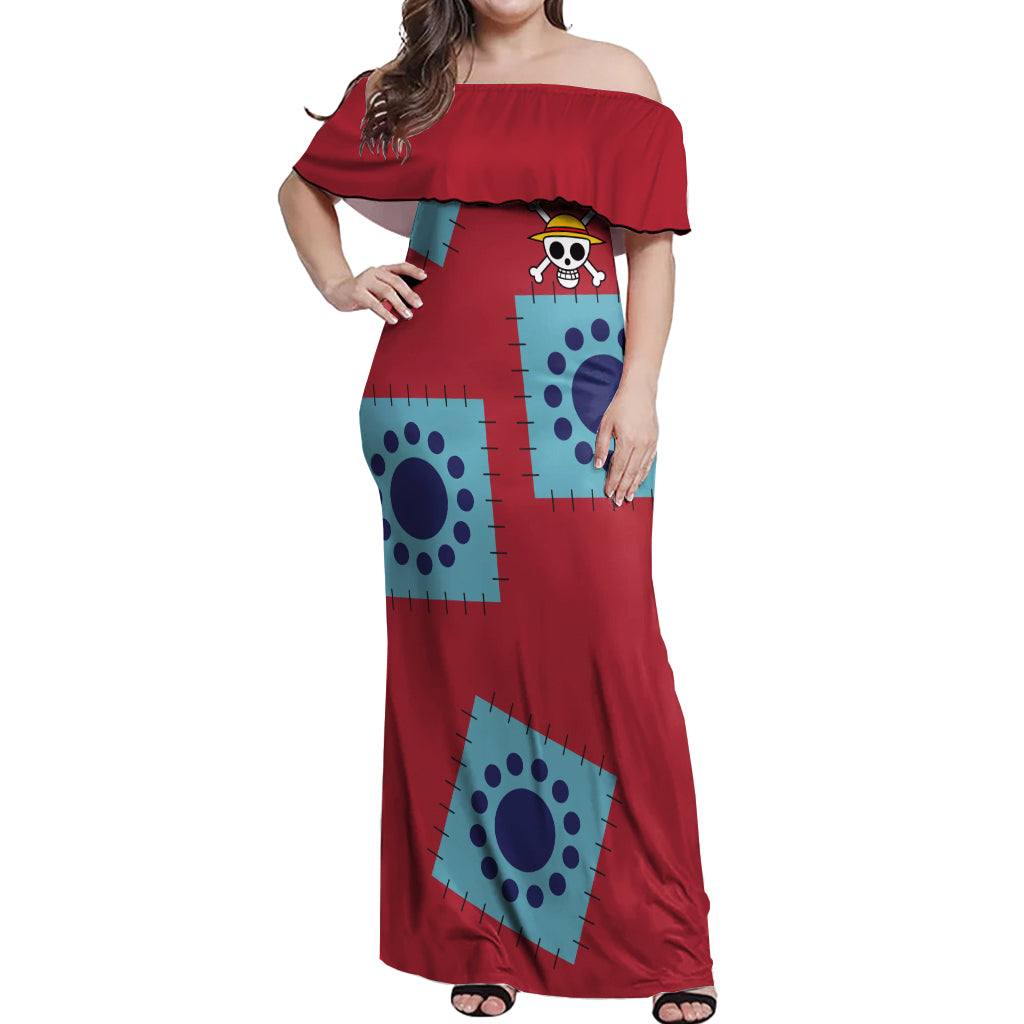 Luffy Wano Arc Off Shoulder Maxi Dress