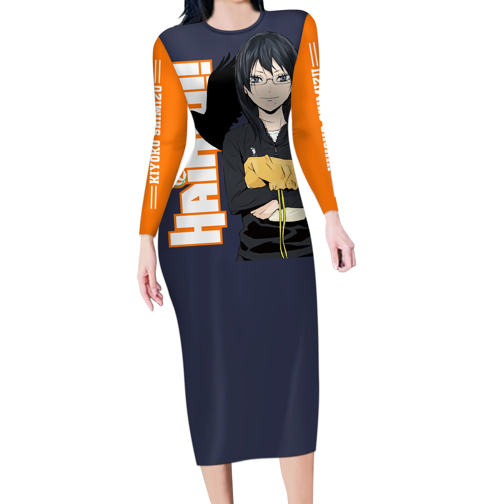 Karasuno Kiyoko Shimizu Long Sleeve Bodycon Dress