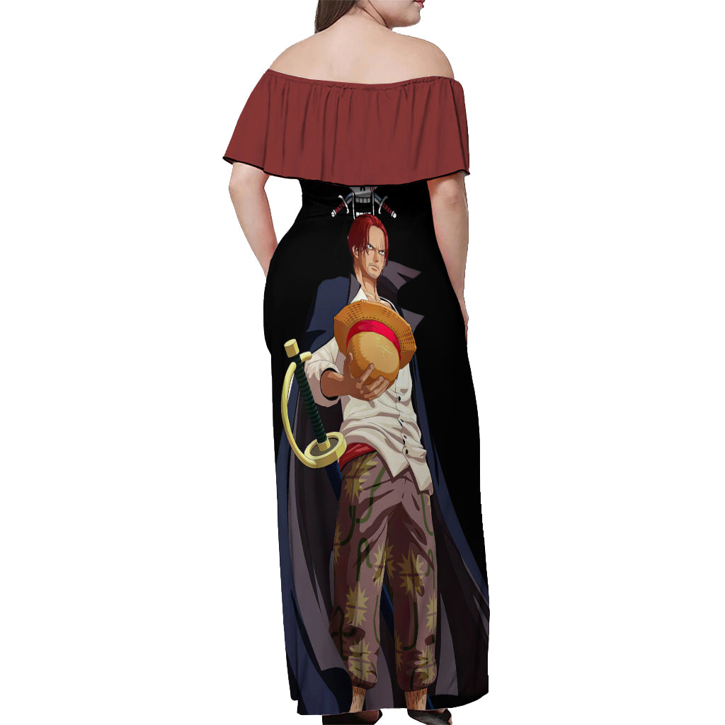 Shanks Red-Haired - Yonko One Piece Off Shoulder Maxi Dress