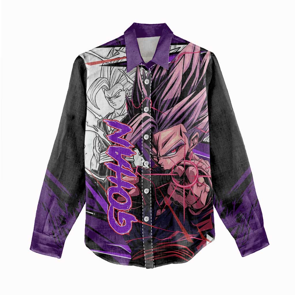 Gohan SSJ2 - Dragon Ball Women Casual Shirt Anime Mix Manga Style