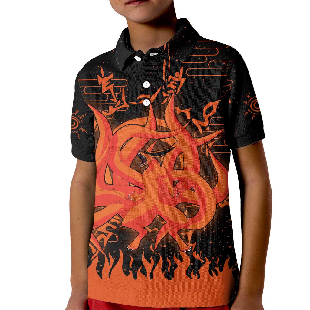 Nine Tailed Beasts Kurama - Naruto Kid Polo Shirt Anime Style