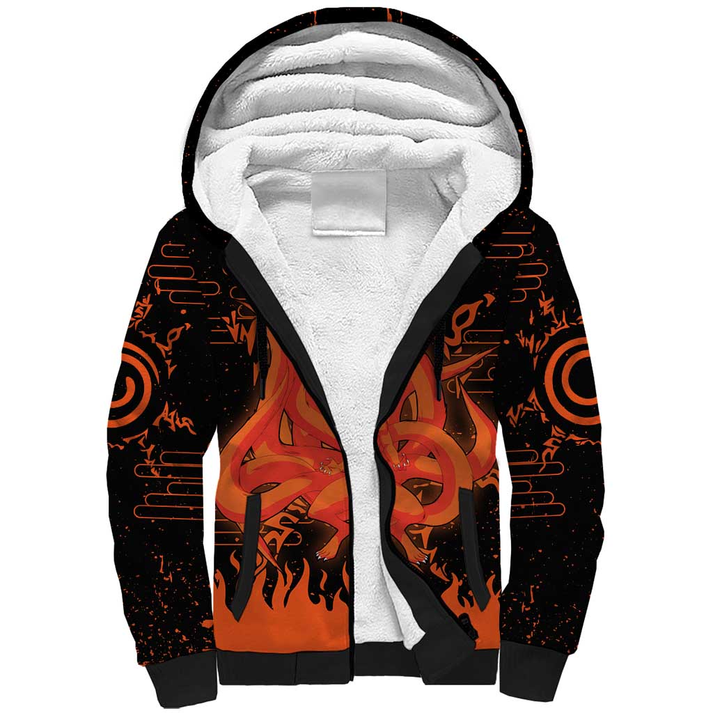 Nine Tailed Beasts Kurama - Naruto Sherpa Hoodie Anime Style