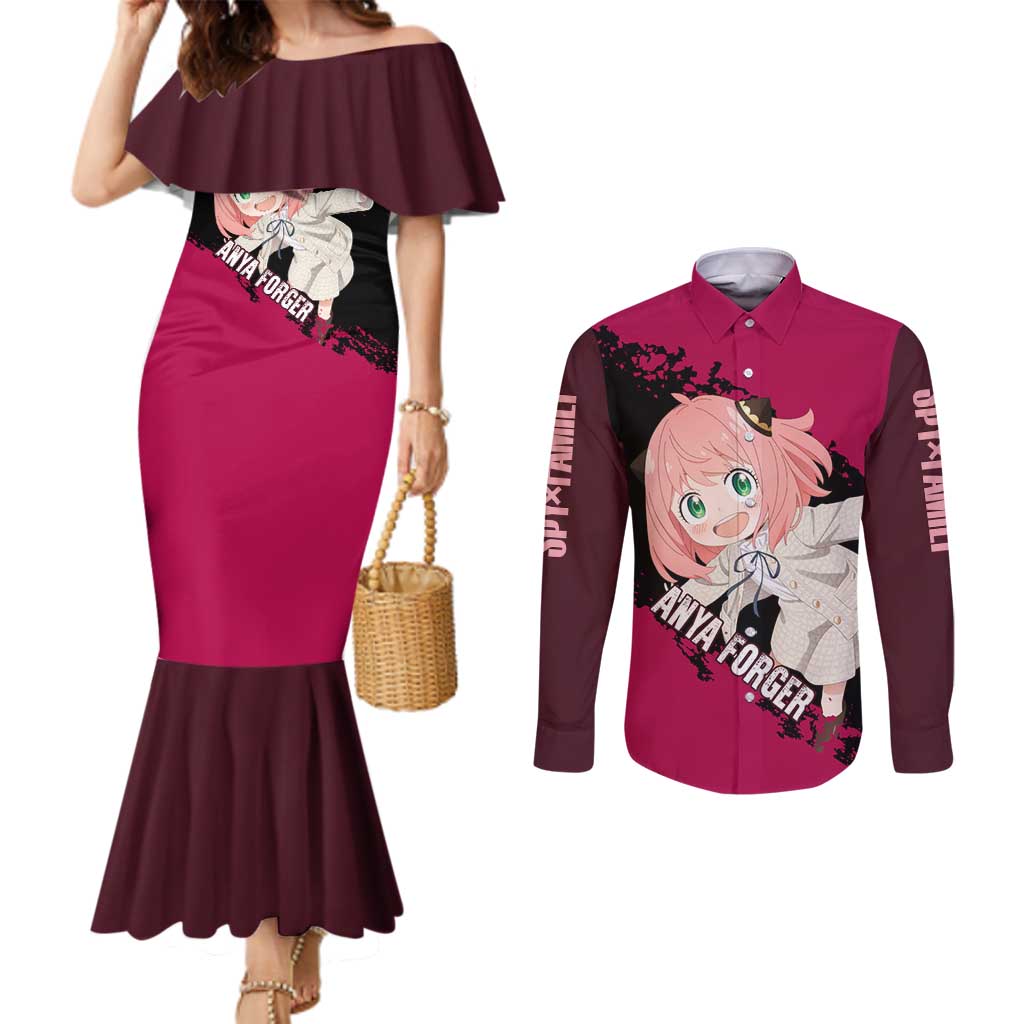 Anya - Spy X Family Couples Matching Mermaid Dress and Long Sleeve Button Shirt Anime Style