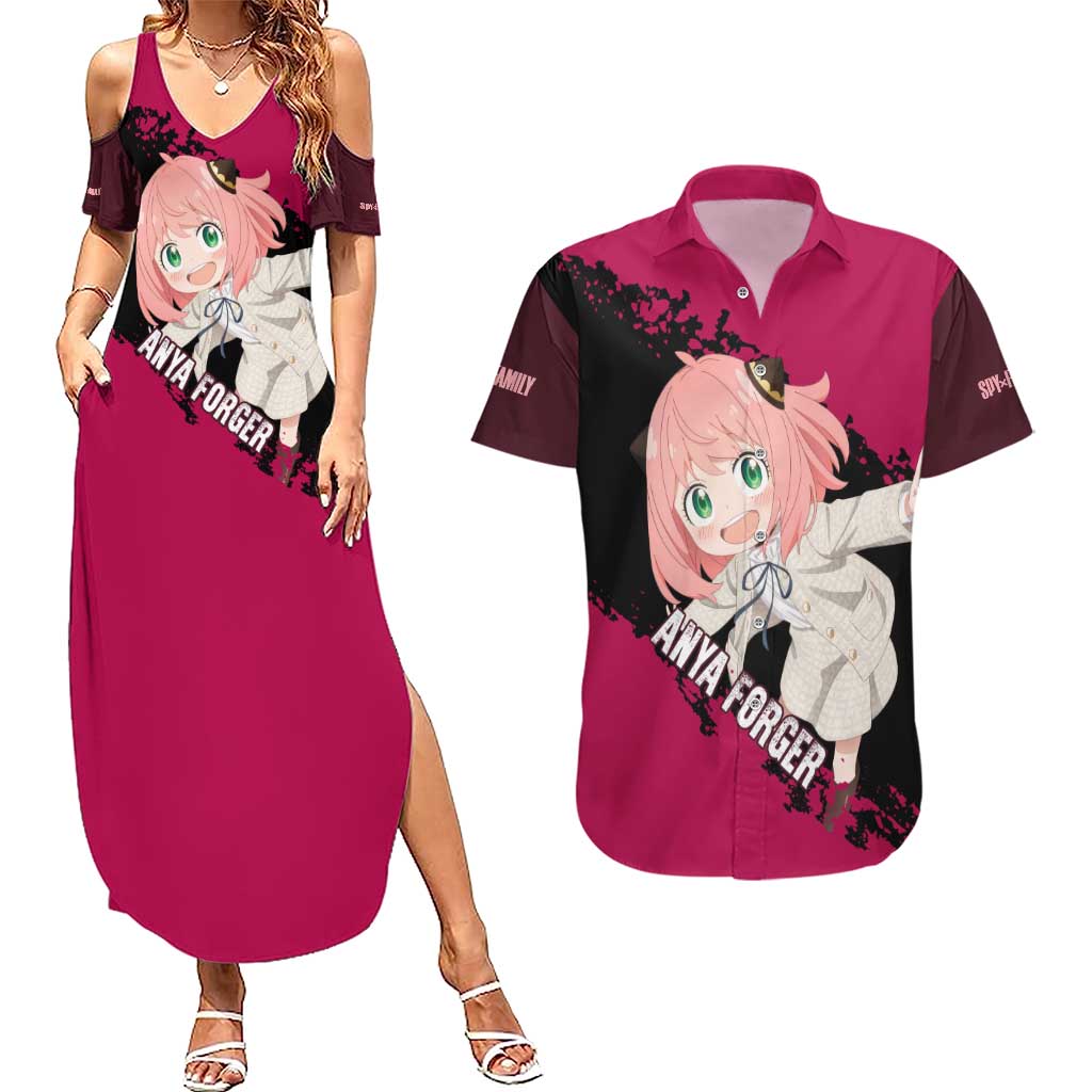 Anya - Spy X Family Couples Matching Summer Maxi Dress and Hawaiian Shirt Anime Style