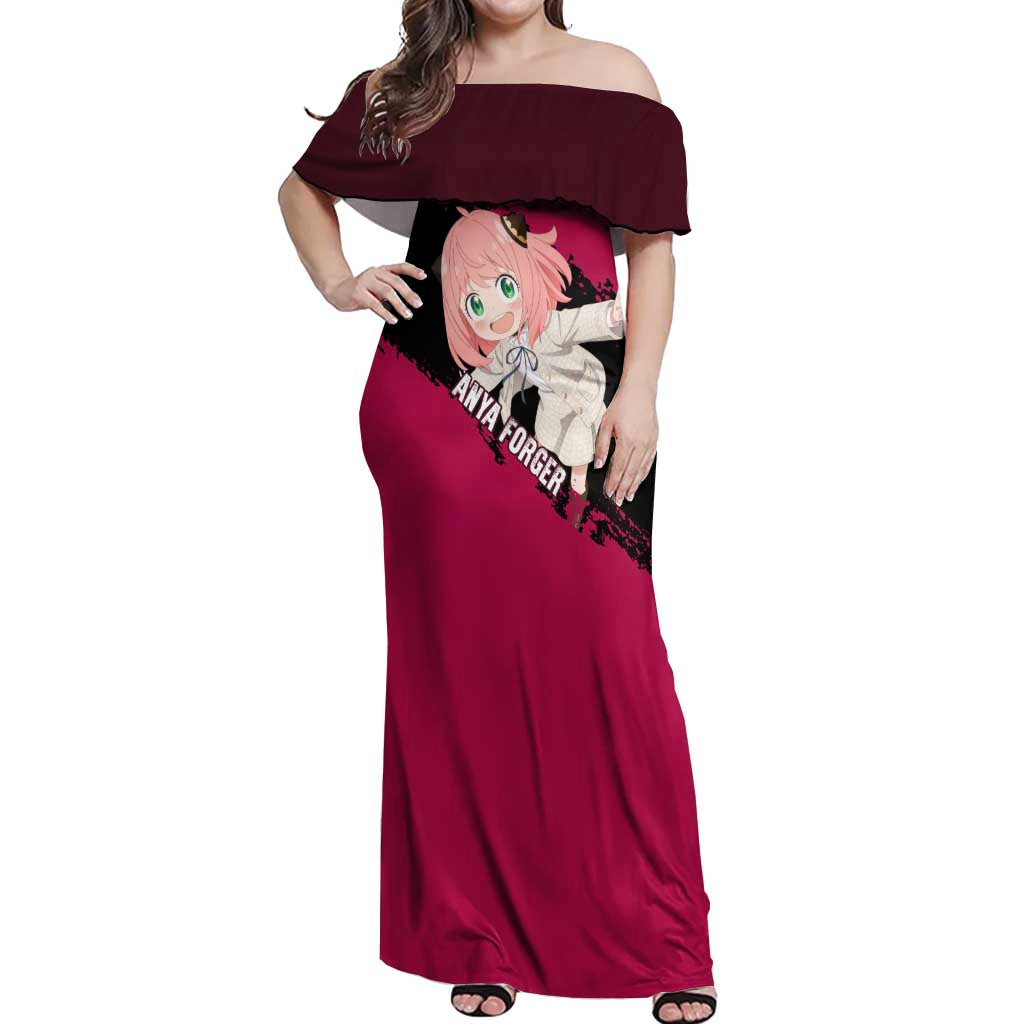 Anya - Spy X Family Off Shoulder Maxi Dress Anime Style