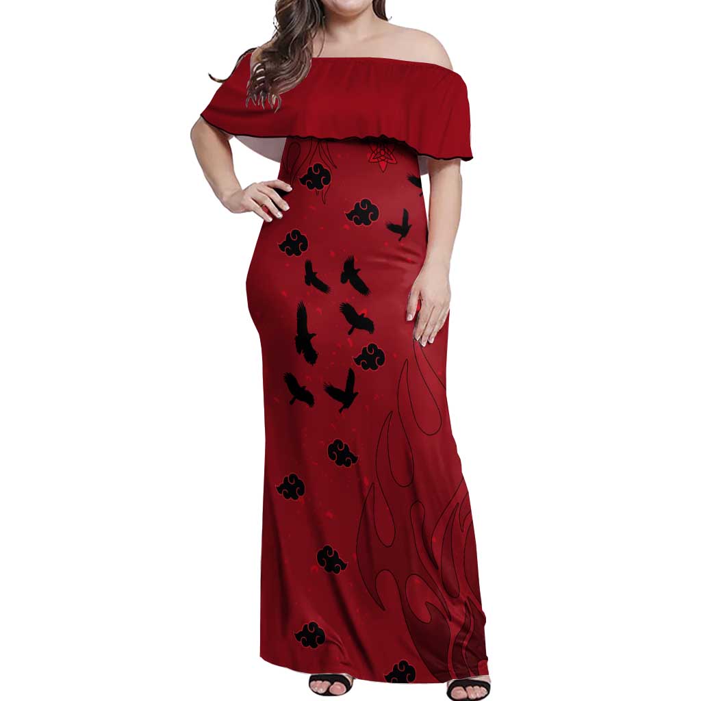 Uchiha Sasuke - Naruto Off Shoulder Maxi Dress Anime Style