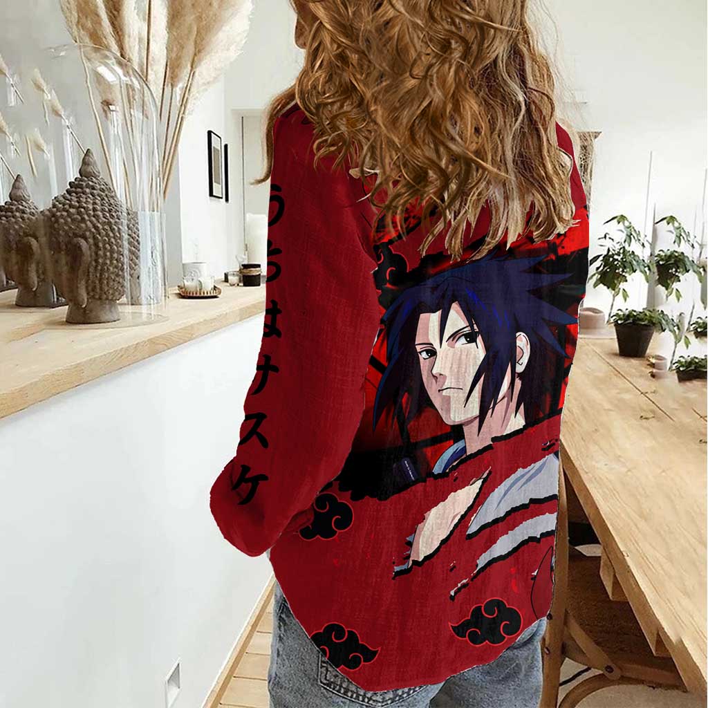 Uchiha Sasuke - Naruto Women Casual Shirt Anime Style