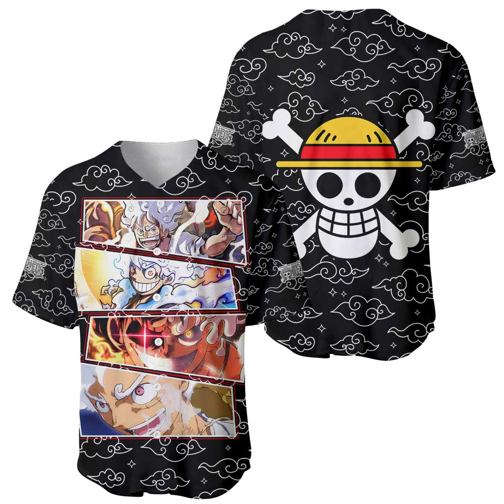 Luffy Gear 5th Nika White Hair - One Piece Baseball Jersey Anime Style